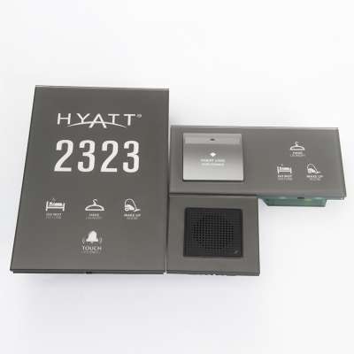 Factory made Nice gray color Tempered Glass 140*225MM LOGO/NUMBER/DND/MUR/LAUNDRY/CHECK IN LED Touch Doorplate System