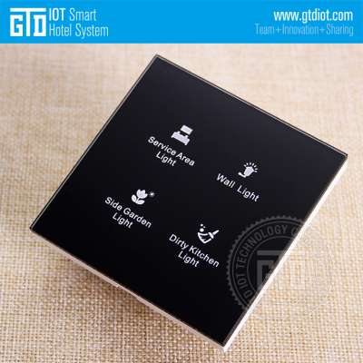 Newest UK/USA/European style Black Tempered glass APP remote control 4 gang touch WIFI switch