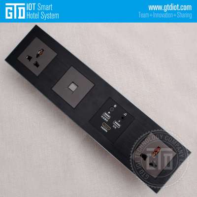 Luxury hotel use 4 connected Multi-Function HDMI Bluetooth Audio USB Player and Charging Media Hub socket